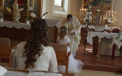 Prvé sväté prijímanie v Horných Turovciach v rúškach