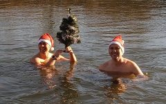 Téli jeges fürdőzési szokások Zselízen