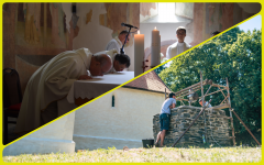 A százdi Szent Miklós templom megáldása és a középkori kút feltárása